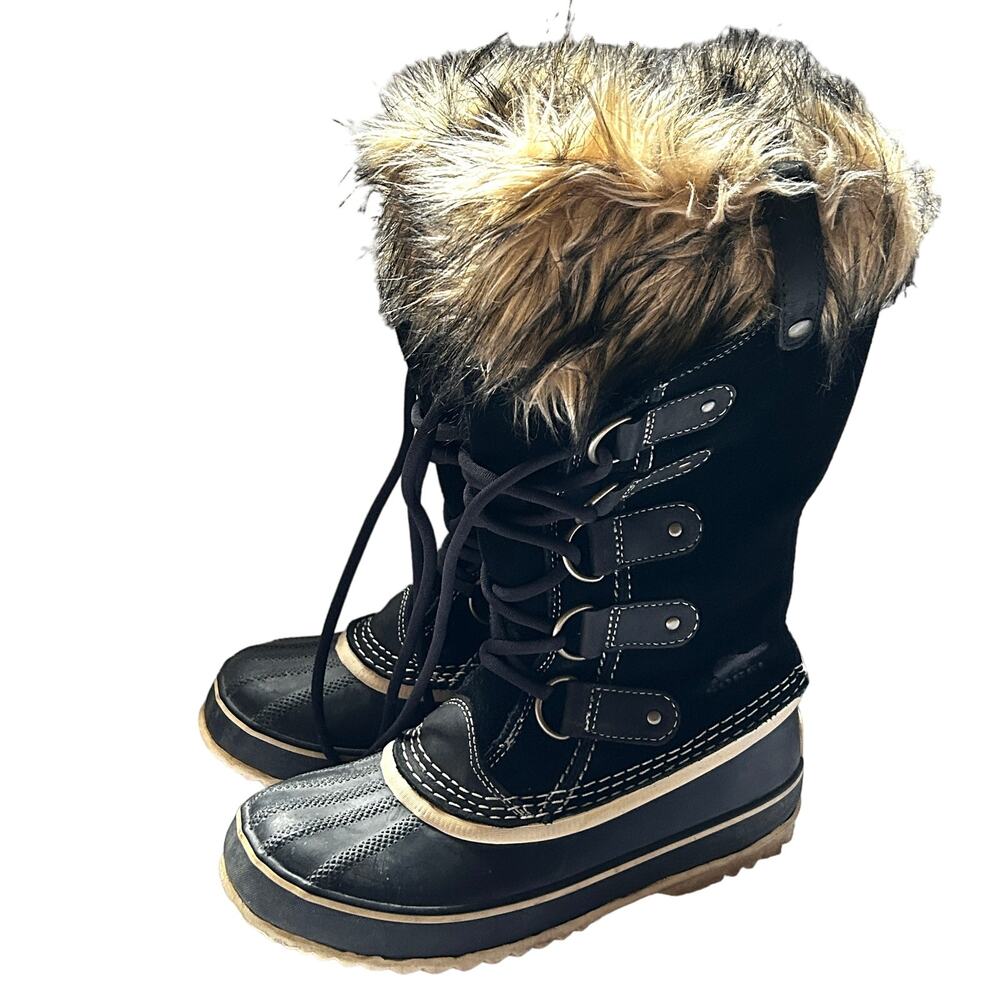 Women's Black Fur-Lined Winter Boots
